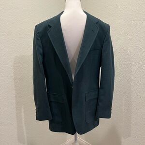 Men's Vintage Dark Green Single-Breasted Blazer